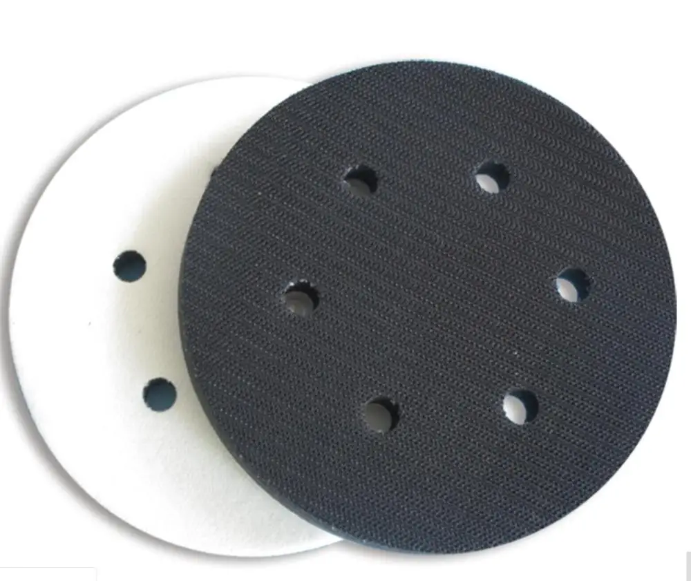 6 Inch 6 Holes Soft Buffing Pad Sponge Interface Pad for Hook and Loop disc sanding