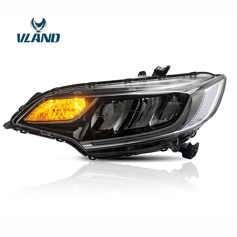 VLAND Wholesales LED Head Lamp For FIT  2014-UP Headlight For JAZZ gk5 Plug And Play
