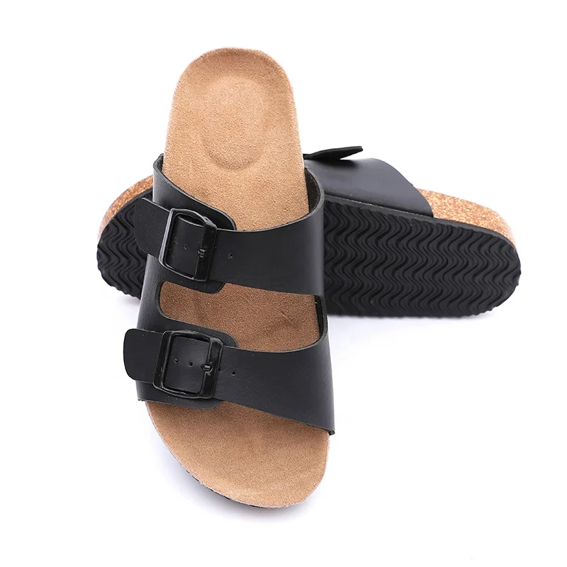 Good Quality Summer Birken Style Bio Cork Outdoor Slippers Flipflops Thong Sandals for Women and Ladies with Leather Insole