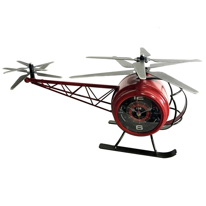 Wall clock airplane biplane sport aircraft stainless steel Mural art watch design wall clock