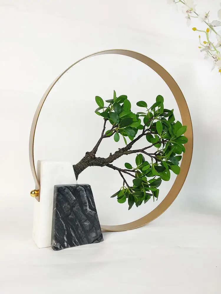 Restaurant Art Abstract Marble Tree Metal Table Arts And Craft Decor Accessories