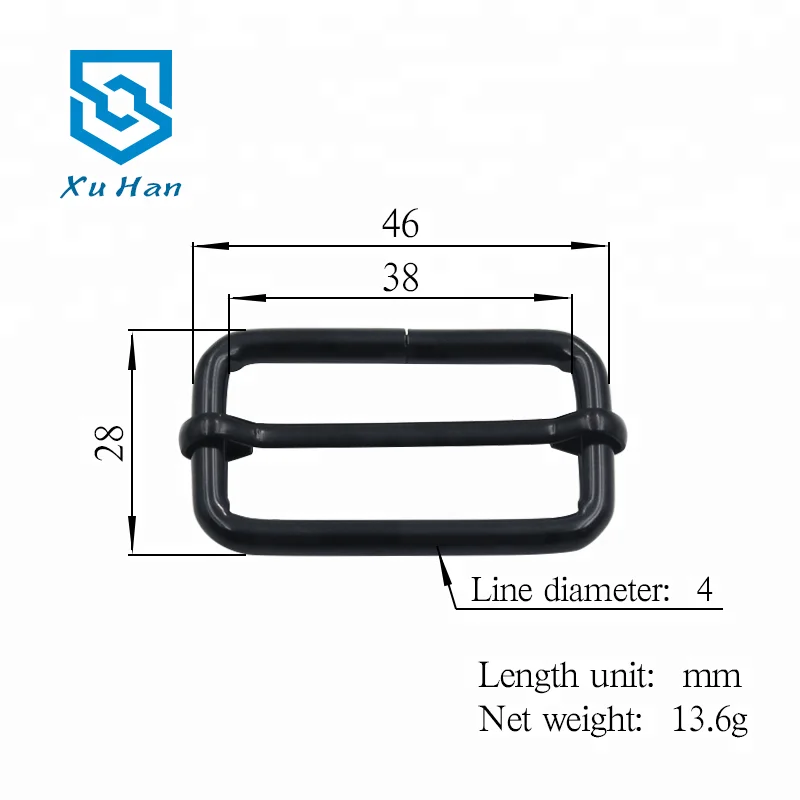 High quality metal tri-glide slider adjustable buckle for adjusting backpack and garment tapes.