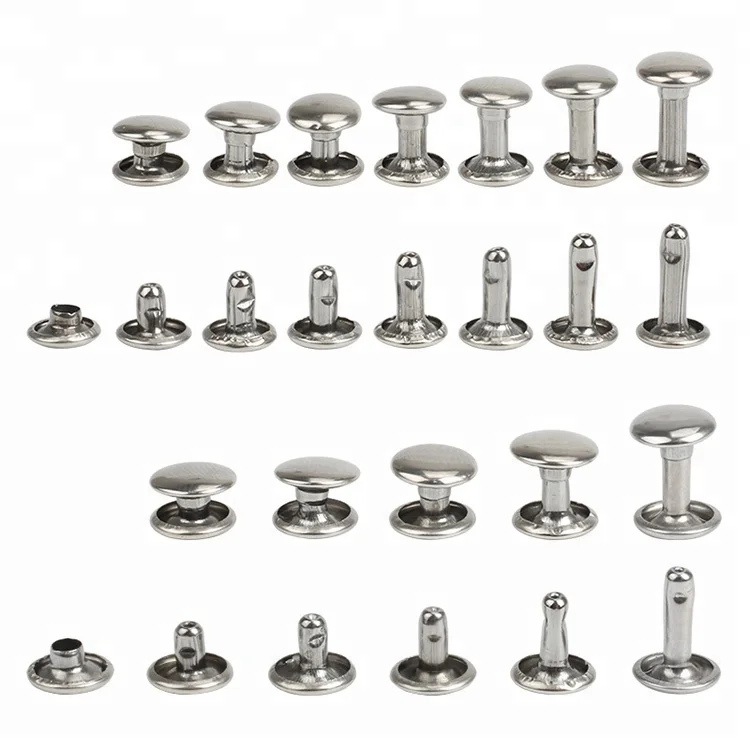 Wholesale Hot Decorative Double Rivet Iron Brass Metal Material Shoes Caps Cloth Garment Bags Double Cap Rivet
