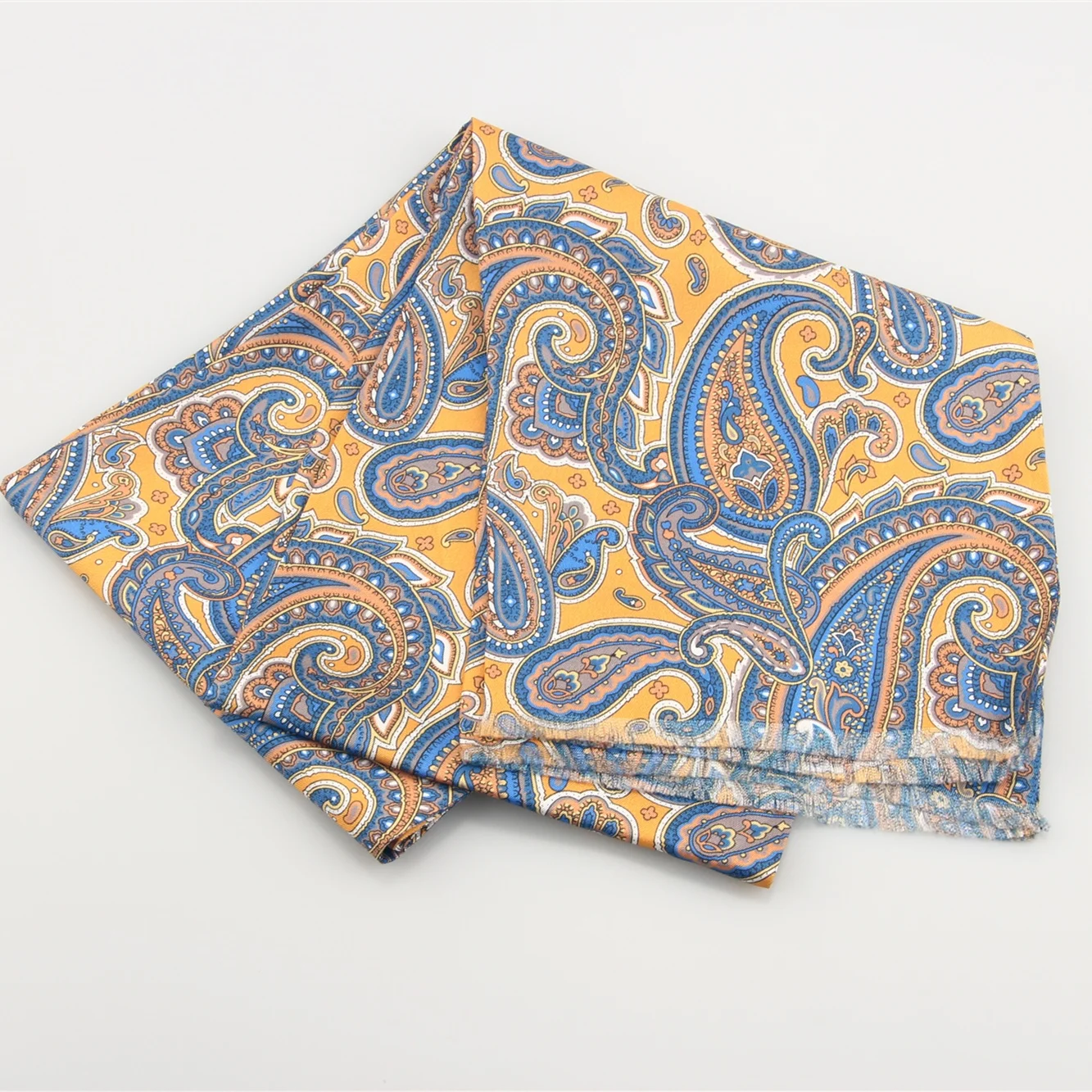 Paisley Floral Screen Digital Printing Mens 100% Pure Silk Scarf Custom