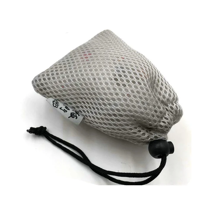polyester soap packaging Black small drawstring nylon mesh bag
