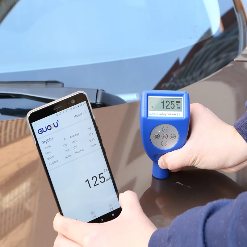 
CM-8826FN Digital Paint Coating Thickness Meter Gauge with F & NF Probes CE Marking Automotive Tester 