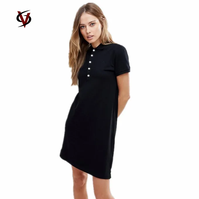Ladies Printed Short Sleeve T Shirt Polo Dress