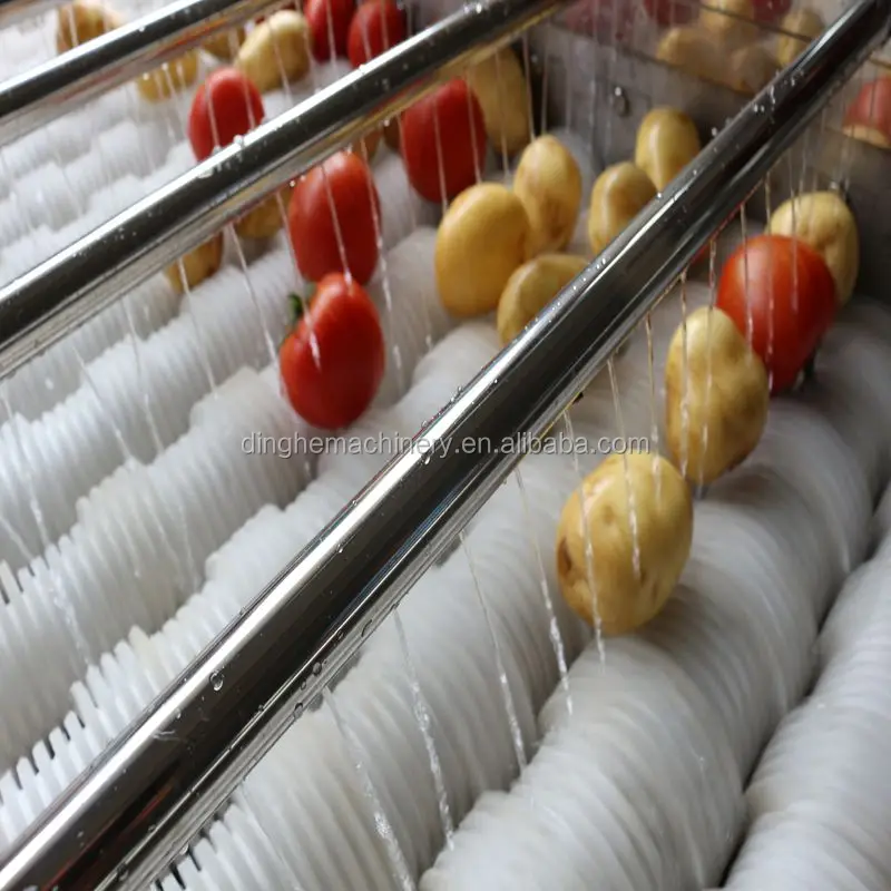 Commercial carrots / potatoes / celery vegetables washing equipments / root vegetables cleaning machine