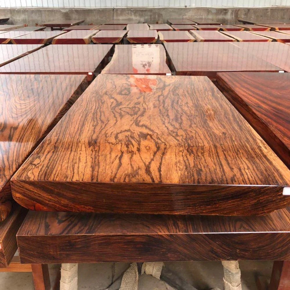 Factory Wholesale African Zebra Wood Slab Solid Wood Dining Table Top Dining Room Furniture And Bar Counter Top Custom Order