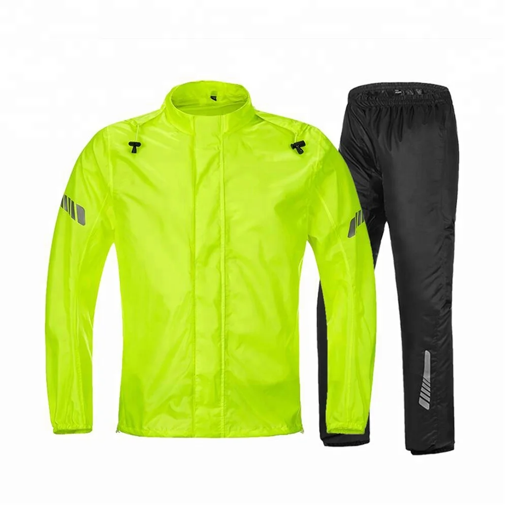 Waterproof Coats Yellow Raincoat Sportswear Cycling Men Rain Jacket and Pant