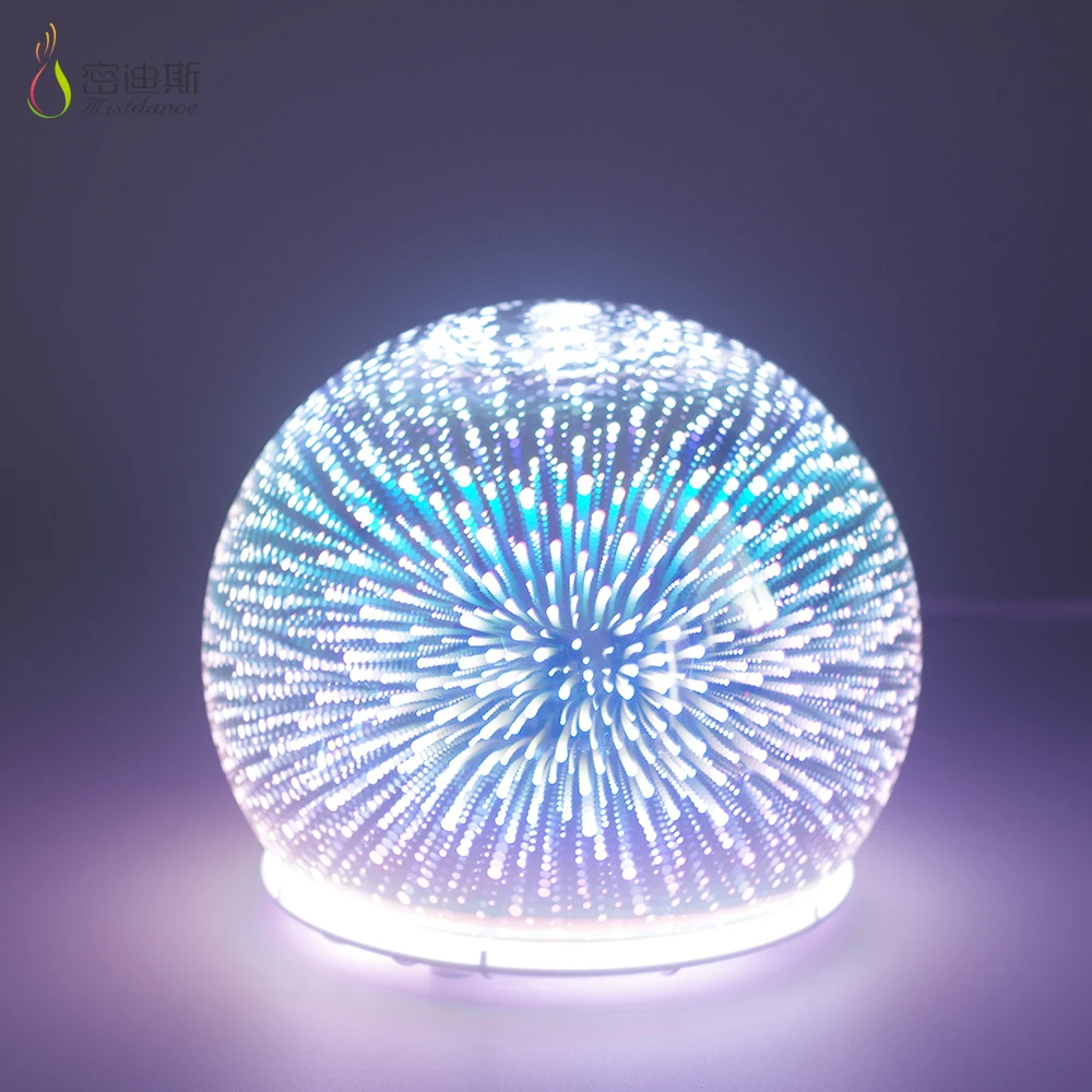 home fragrance diffuser glass 3d firework fog mist lamp electronic fragrance oil diffuser aromaterapia