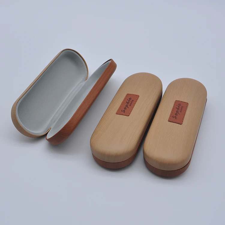 Wholesale high quality foldable wooden PU material spectacle case sunglasses for sale