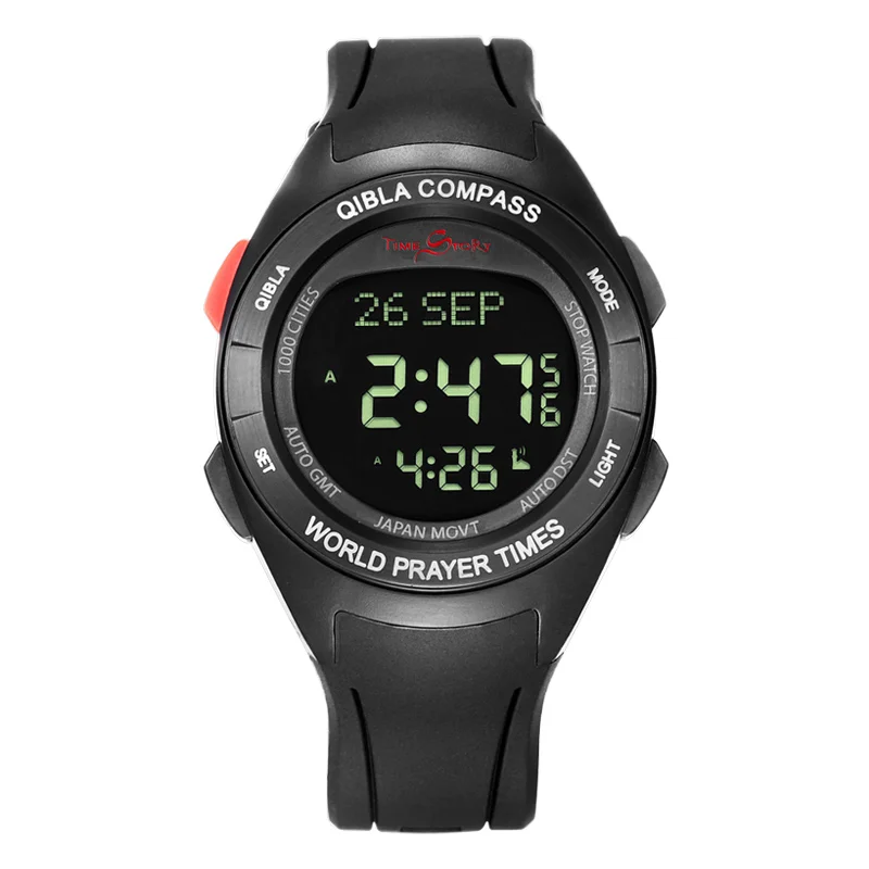 Best selling items new style multifunctional digital men azan alarm silicone watch for man