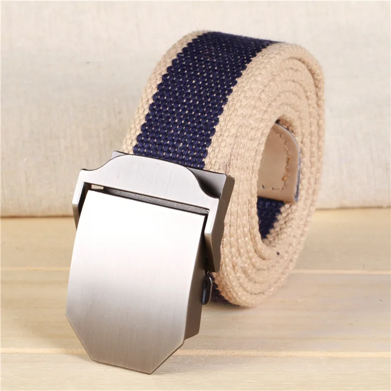 Ткань тесьма ремни хлопок Холст Открытый Мужские поясные ремни с Пряжка из сплава