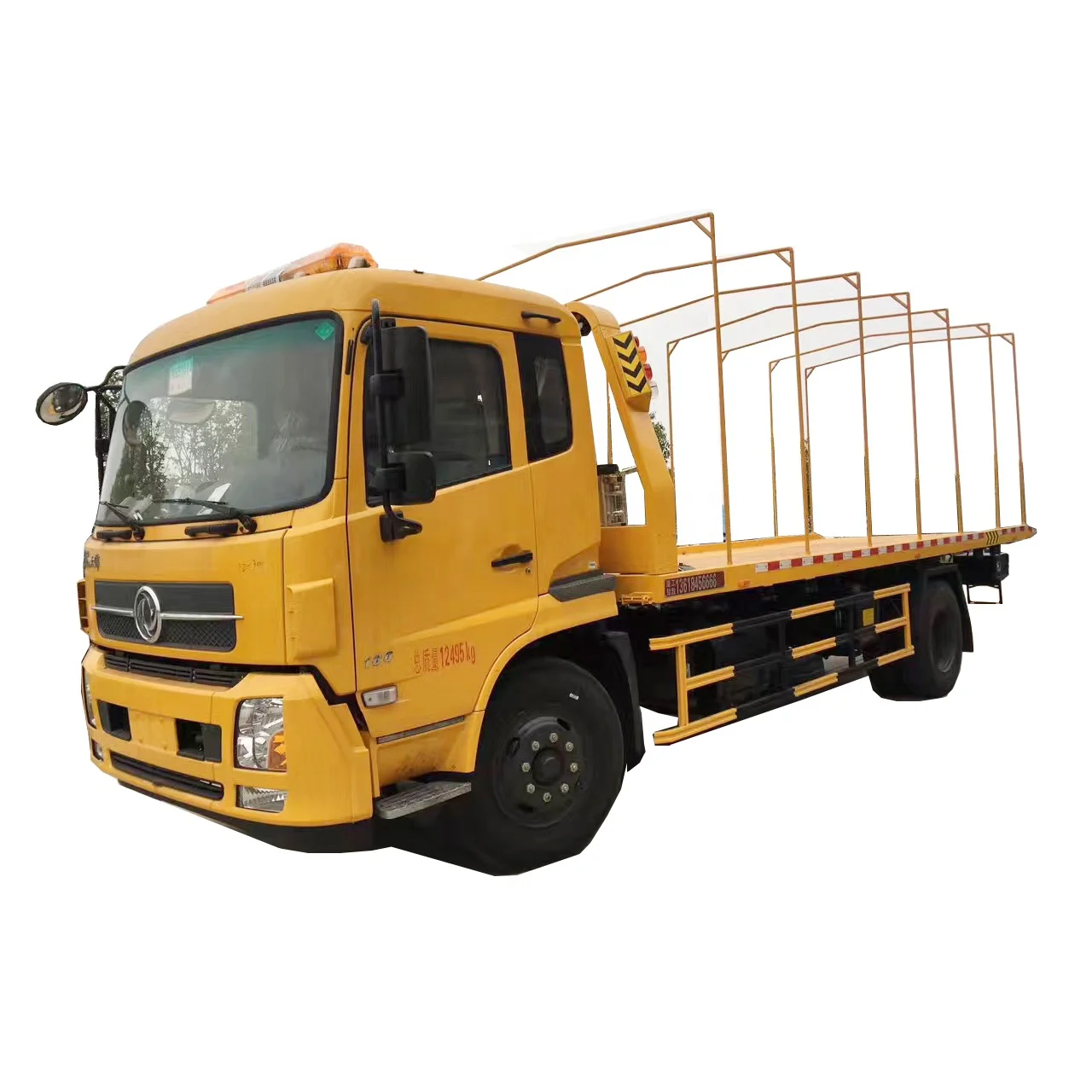 special design long 7.2m  slide tilt tray 8 tons  flatbed tow truck wrecker with top cover
