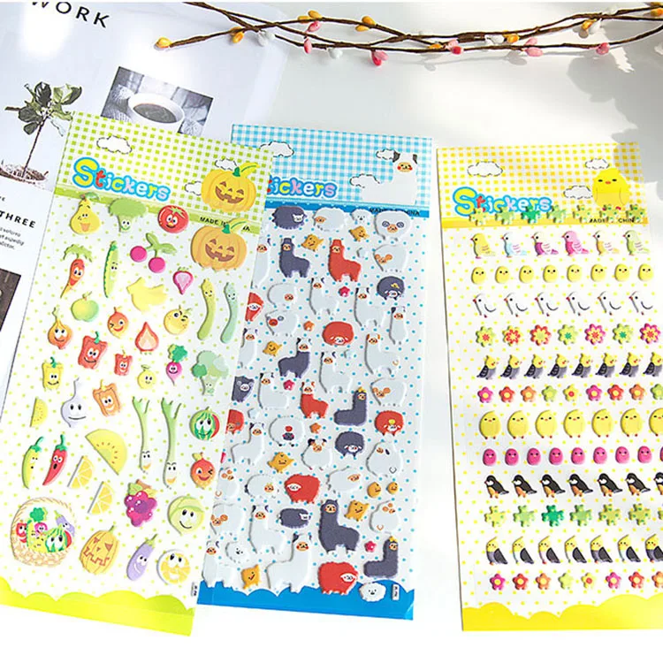 Cartoon Animal Bubble Stickers Cute 3D Cartoon Bubble Puffy Stickers Animals for Boys Dinosaurs Baby Toys School Teacher Reward