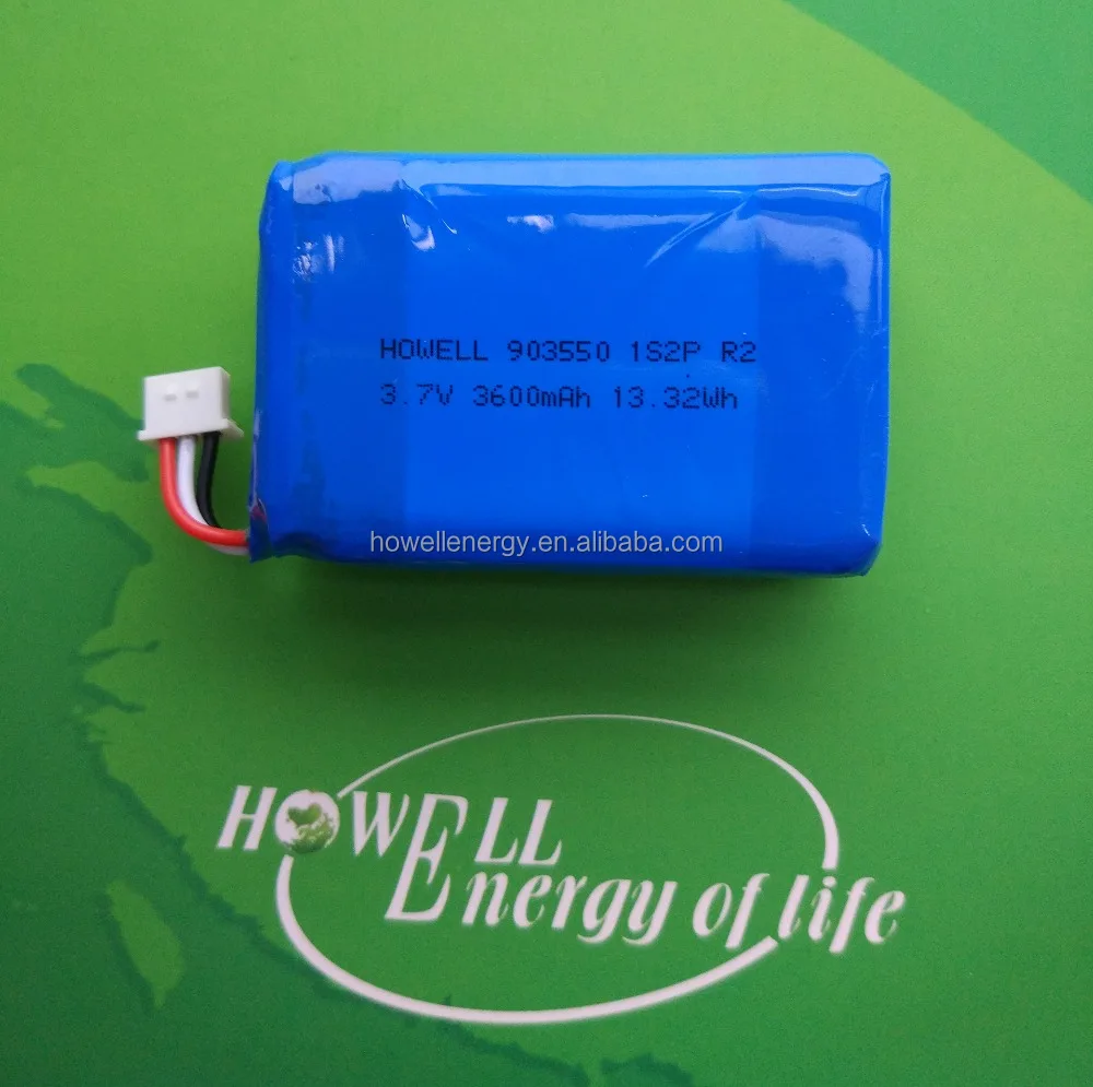 li ion 903550 lithium polymer 3.7v 7.4v 3600mah battery