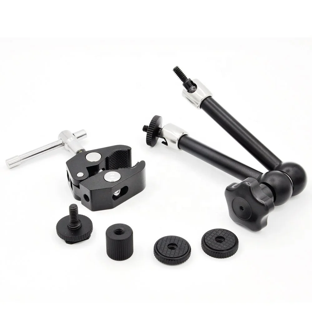 Takenoken Photo Studio Accessories Pliers Clip Large Super Clamp with 11 Inches Articulating Friction Magic Arm for LCD Monitors