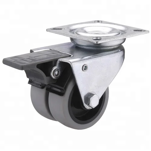 51TW series 50mm 75mm bolt hole swivel caster  TPR twin wheel
