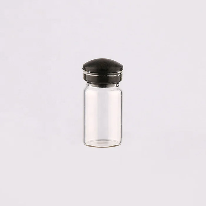 Mini 0.5ml1ml1.5ml2ml glass wishing bottle with plastic wood plug nail accessory sealed container