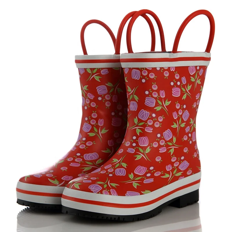 Fashion child cute customized animal pattern folding for kids rubber rain boots