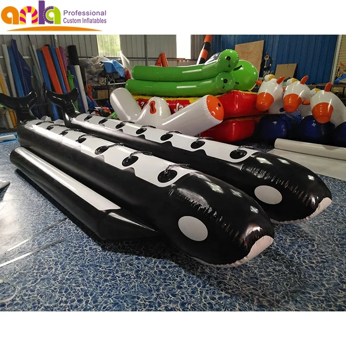 10 person dolphin shape inflatable water banana boat / floating water toy for swimming pool
