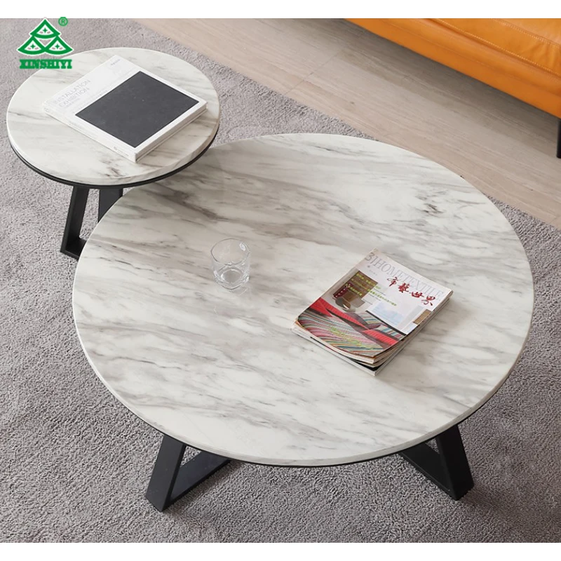 High Polish Marble Top Round Tea Table/Living Room Modern Design Coffee Table