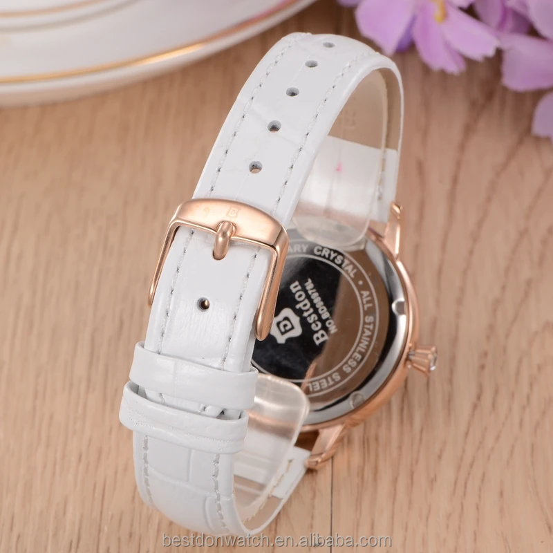 High quality japan movement diamond moon phase watch for women
