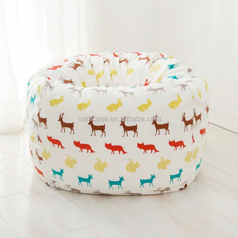 cartoon sheep or horse printed bean bag chair,indoor washable sun furniture lounger