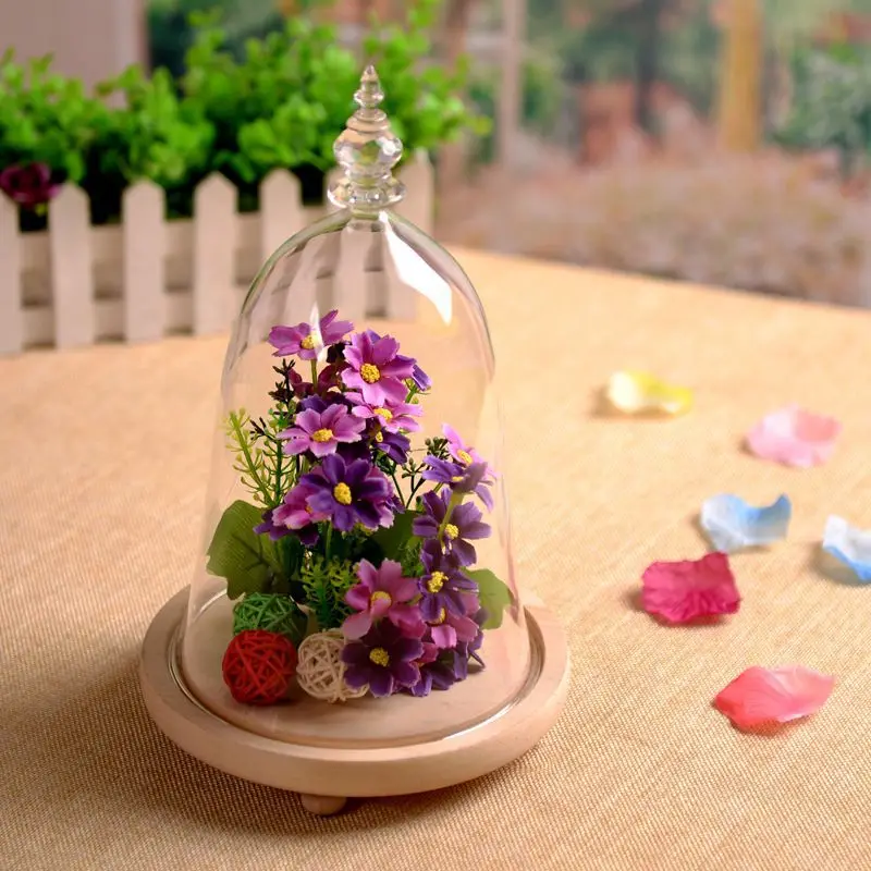 
Decorative wholesale glass dome with base in China 