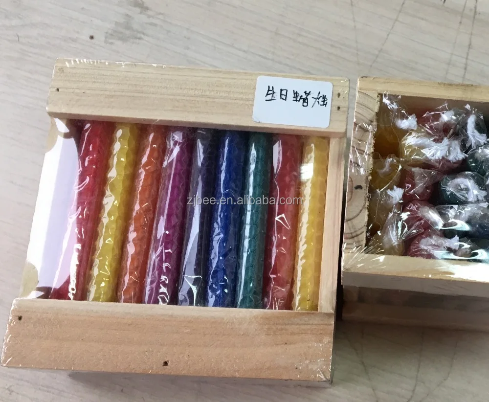 
Wood Box Beeswax Candle 