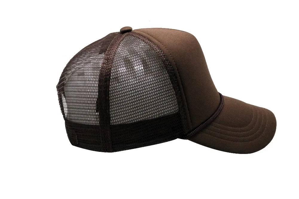 
High Quality Rope Sponge Fashion Rope Custom Brown Trucker Hat Blank 