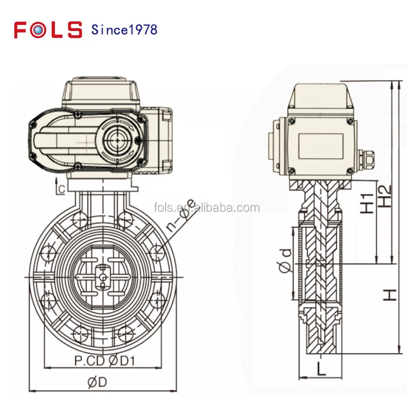 Интеллектуальный электрический клапан-бабочка из ПВХ 4-20ma с позиционером клапана для водных сред