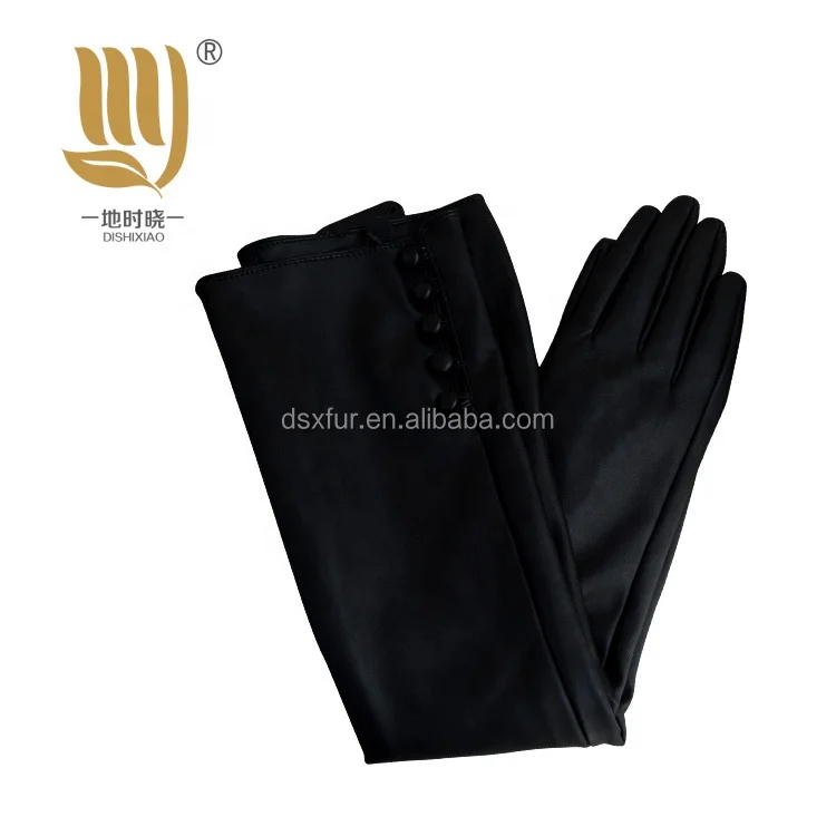 Fashion Long Style Women Sheepskin Leather Glove Long Lady Leather Glove