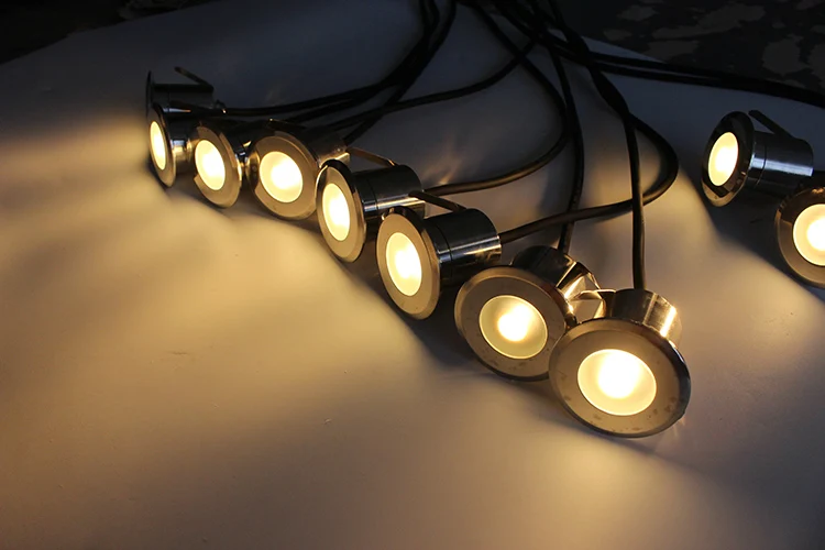 12V 3W Outdoor LED Deck Light Waterproof IP67 Warm White Recessed In Ground Lamp Low Voltage 304 SS Anti Corrosion