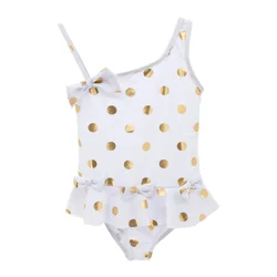 Factory Wholesale Fashion Children White Color Swimwear Bikini Very Young Models Girls Bathing Swearsuit For Princess Kids