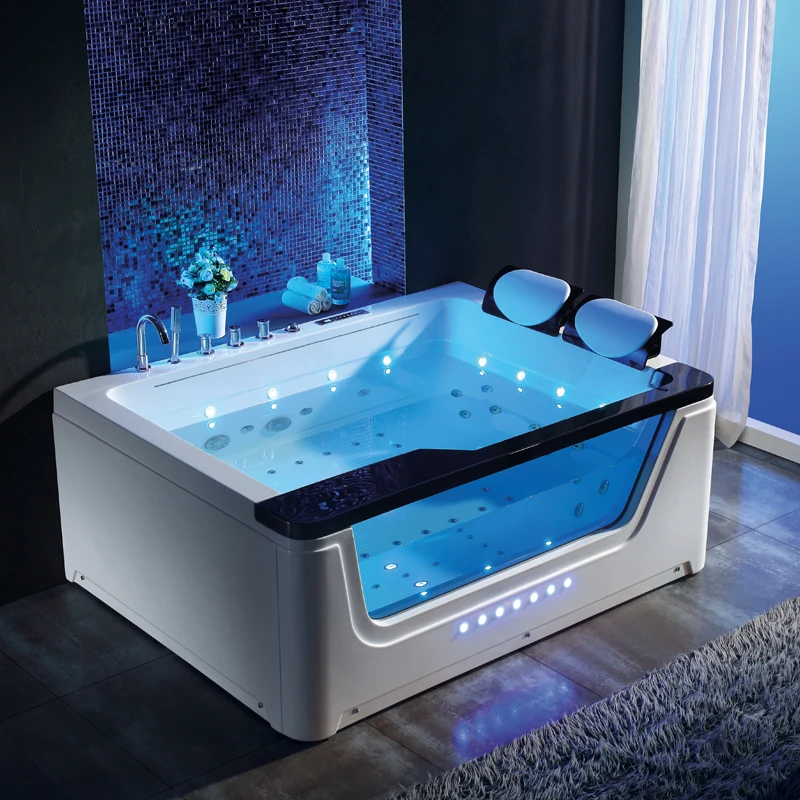 Thailand Price Bathing With air Bubble Waterfall 2 Person whirlpool Bathtubs Big Size Bath Tub Acrylic Bathtub