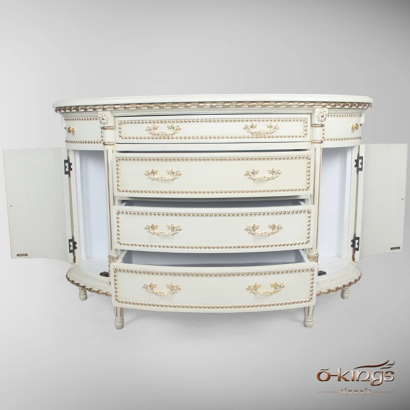 Hot sale European console cabinet hand carved Living room furniture decorative cabinet