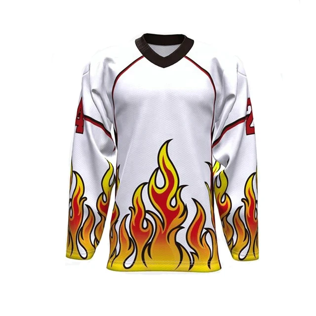 Flames Design USA Hockey Jersey Cheap Hockey Jerseys