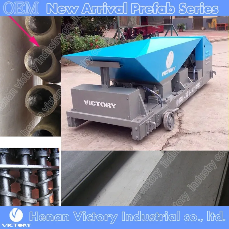 blue Precast Hollow Core Slab Extrusion Machine Lightweight Concrete Wall Panel Making Machine