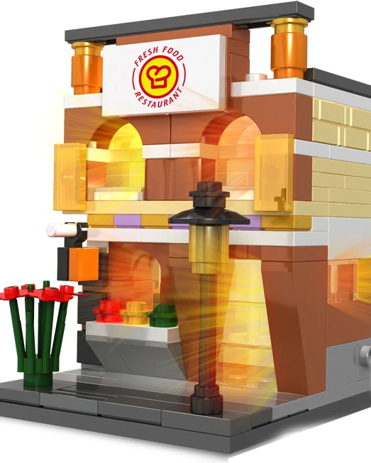 DIY plastic enlighten Building blocks toy city set creative brick and block