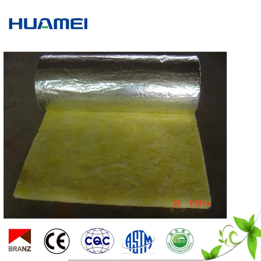 
Fire Rated Compressed glass wool roll with aluminum foil covering 
