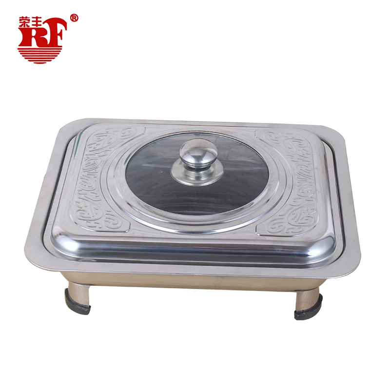 Square Shape Stainless Steel Buffet  Stainless Steel Buffet Chafing Dish Stainless Steel Hot Pot For Food Warm For Banquet