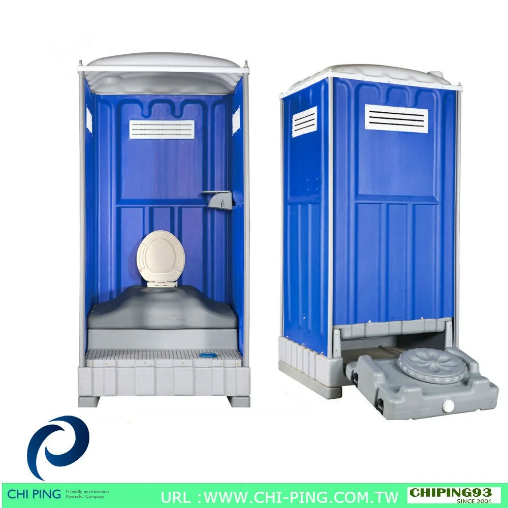 Large & comfortable restroom for plastic HDPE portable toilet flush wash