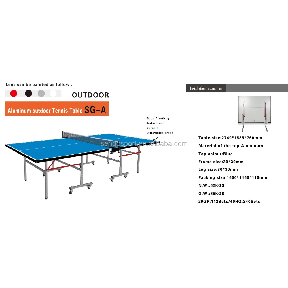 SENGO movable single folding 25mm table tennis table/ping pong table for sale