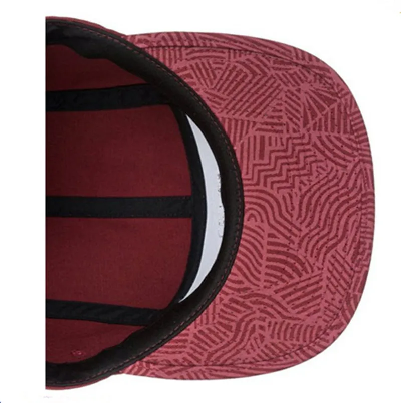 Custom Embossed Leather Patch Cotton 5-Panel Cap with Label and Stickers
