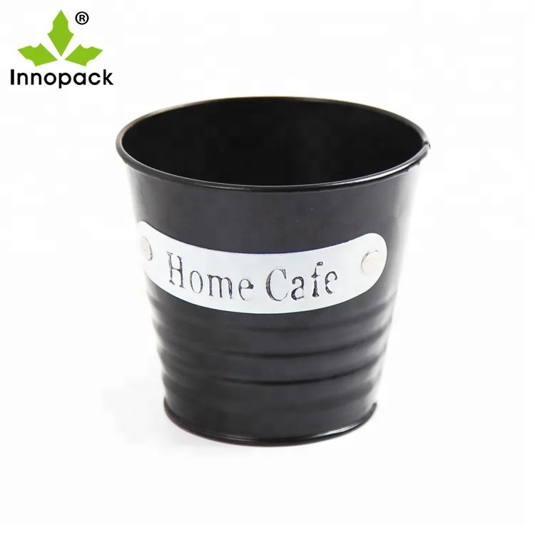 wholesale iron flower pot stand galvanized metal bucket vase