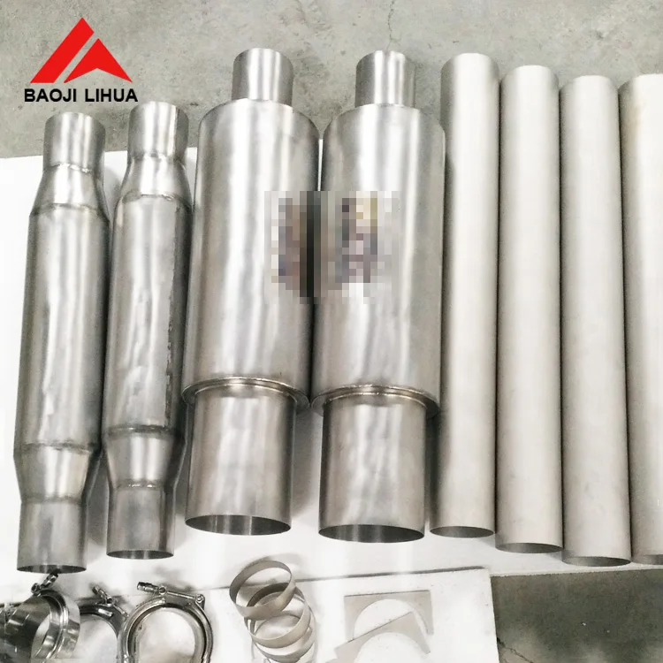 ti exhaust muffler motorcycle dia 50mm 60mm 70mm two tips