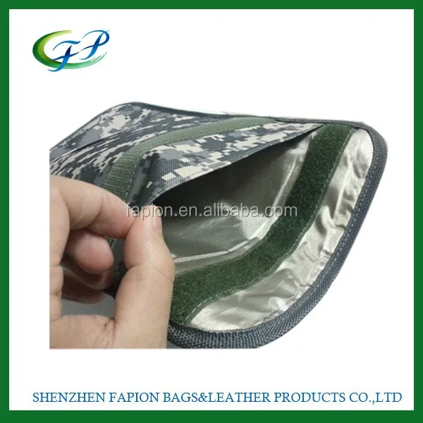 
custom silver copper mesh faraday cage pouch bag 