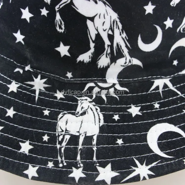 black white horse cartoon pattern outdoor fishing fisherman hat cap for baby kids